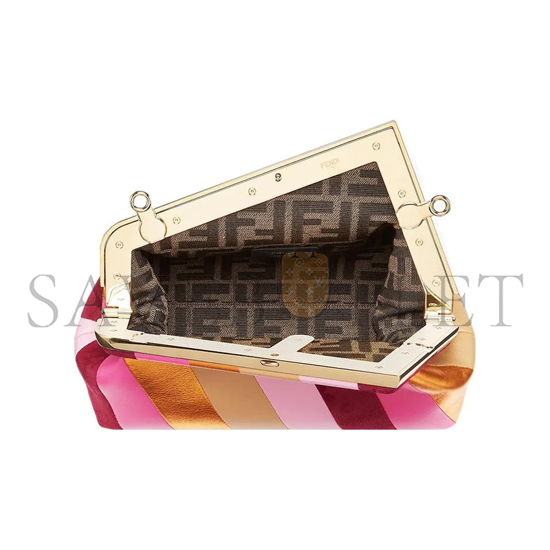 FENDI FIRST LEATHER CLUTCH BAG IN PINK 8BP129AJS8F0MWU (26*18*9.5cm)